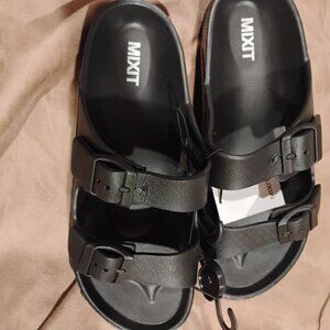 JC Penney Double Strap Black Sandals